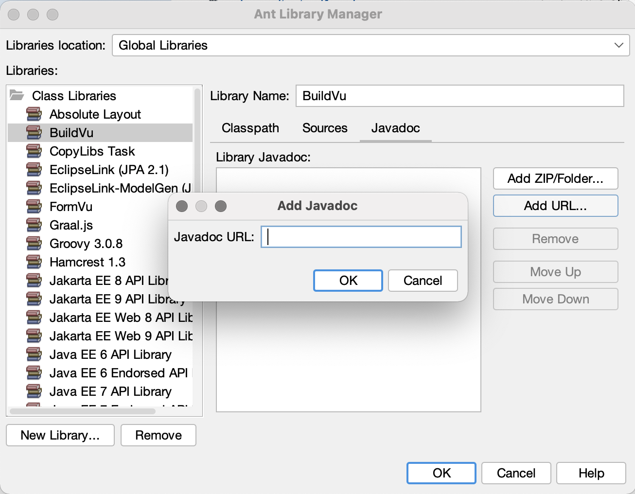 Add Javadoc window