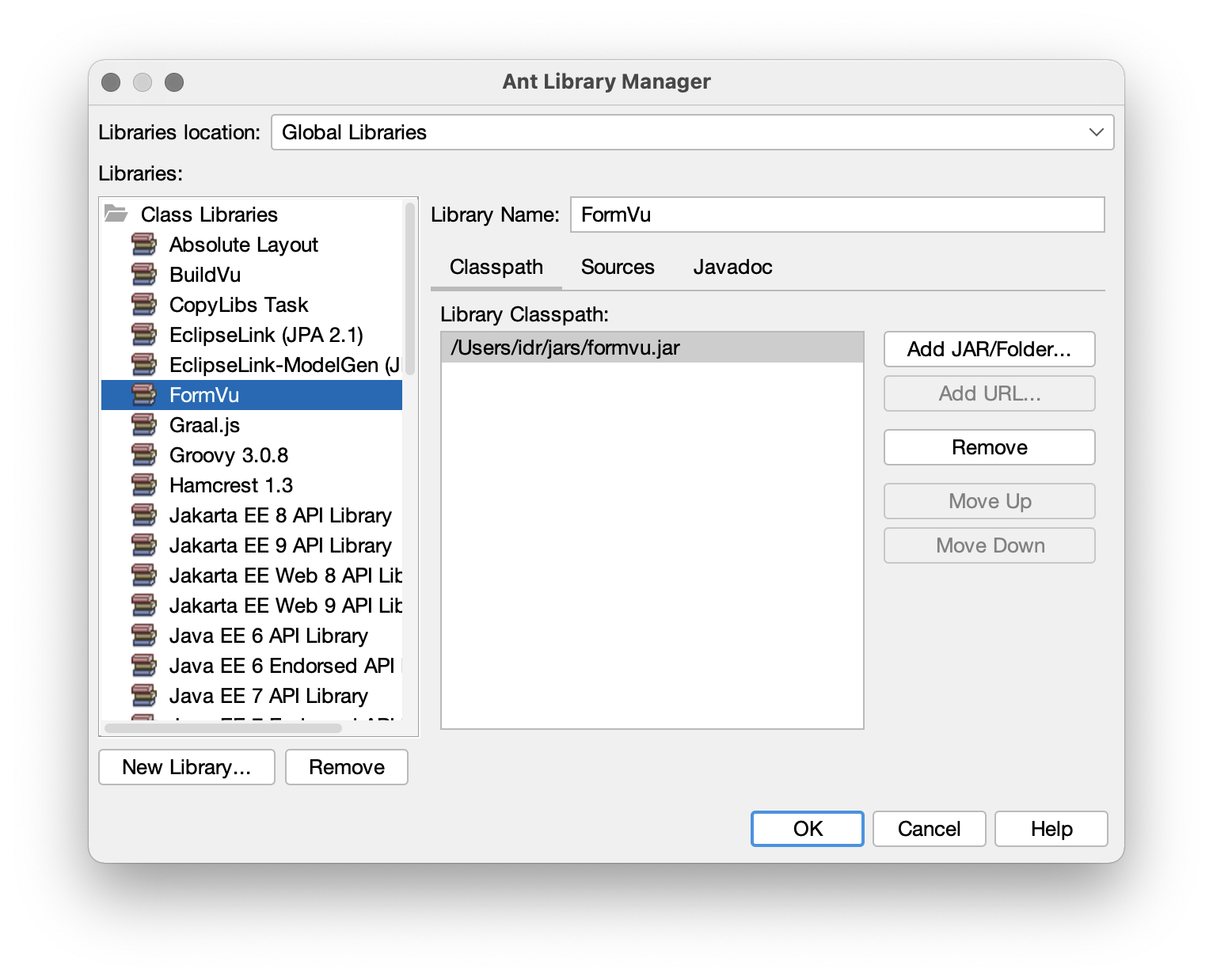 BuildVu Ant Library Manager
