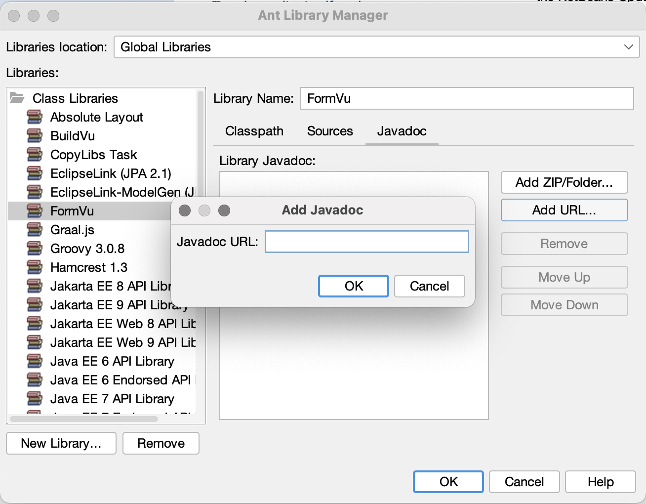 Add Javadoc window