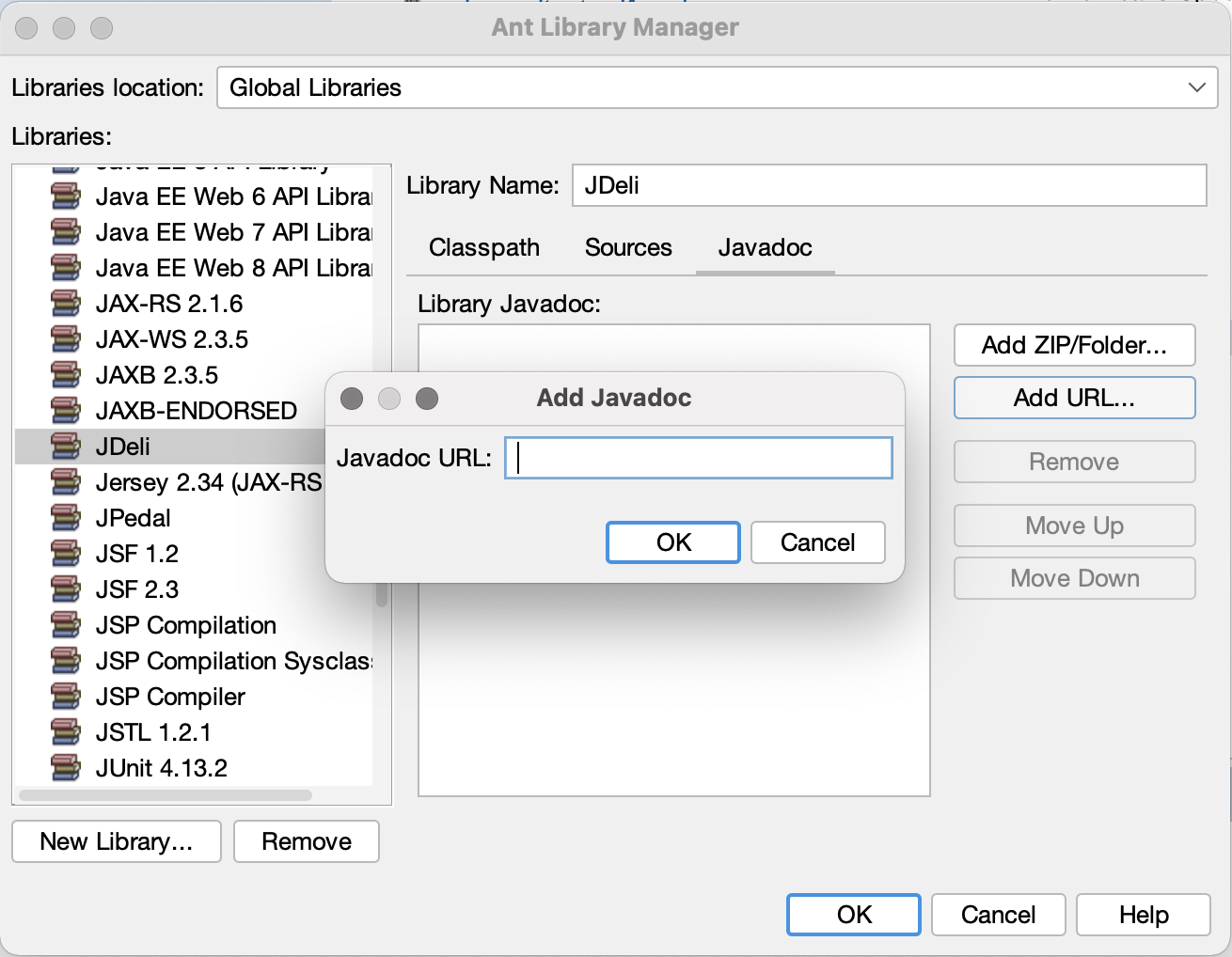 Add Javadoc window