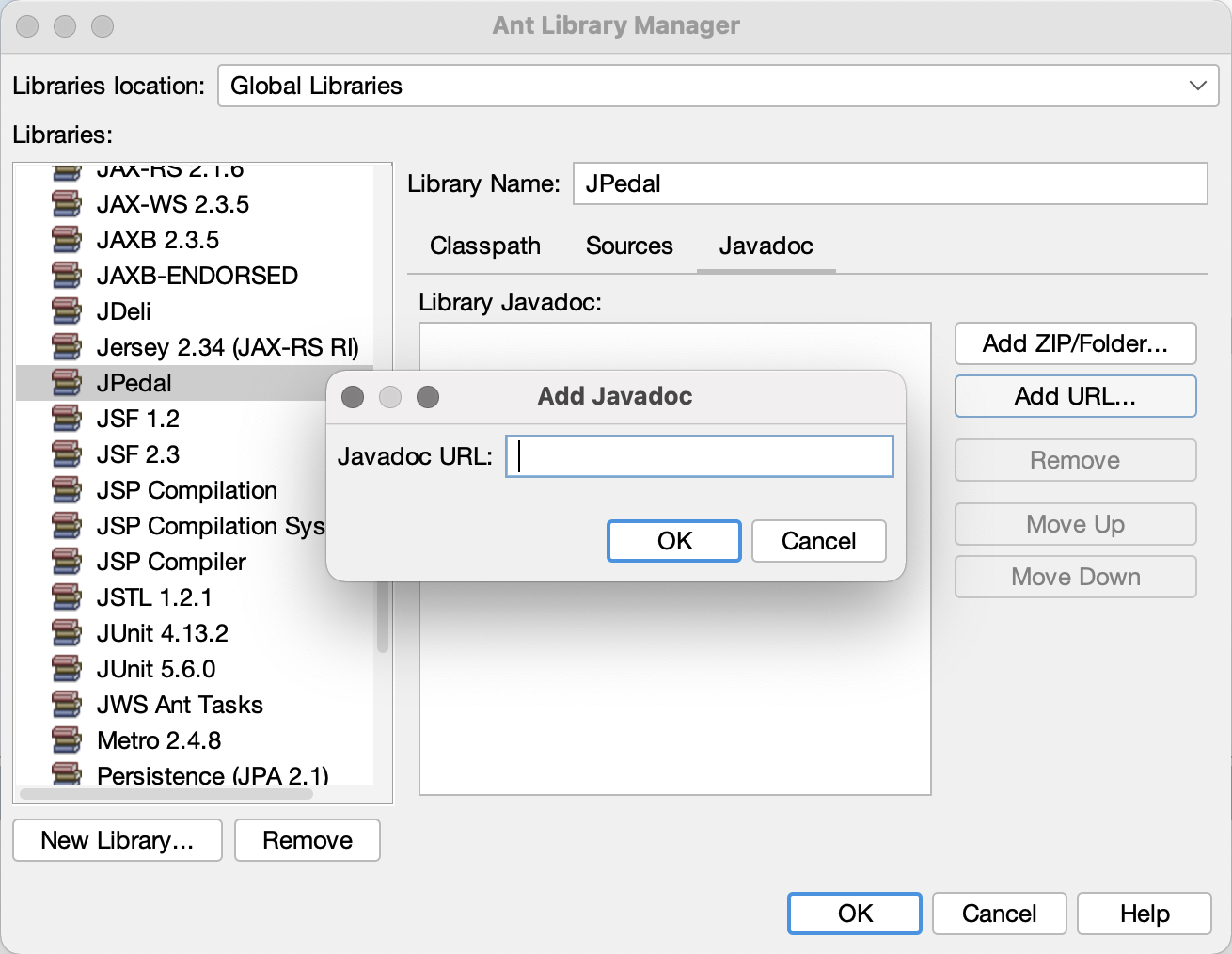 Add Javadoc window