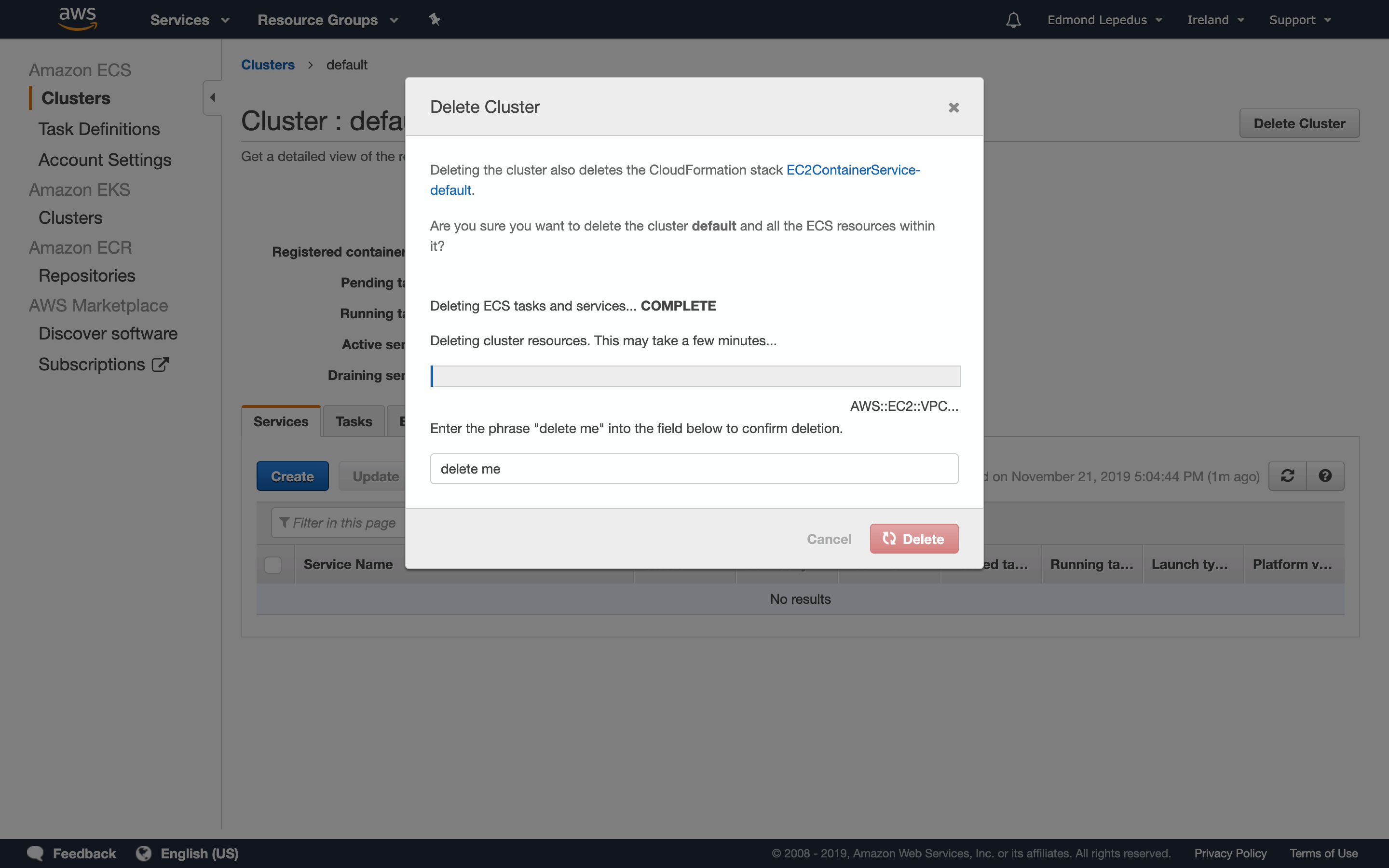 Delete Cluster