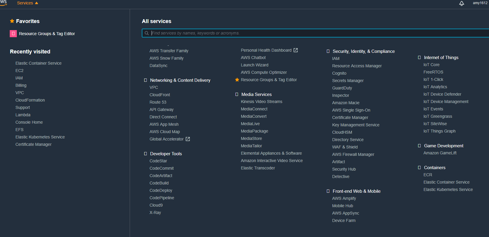 services panel
