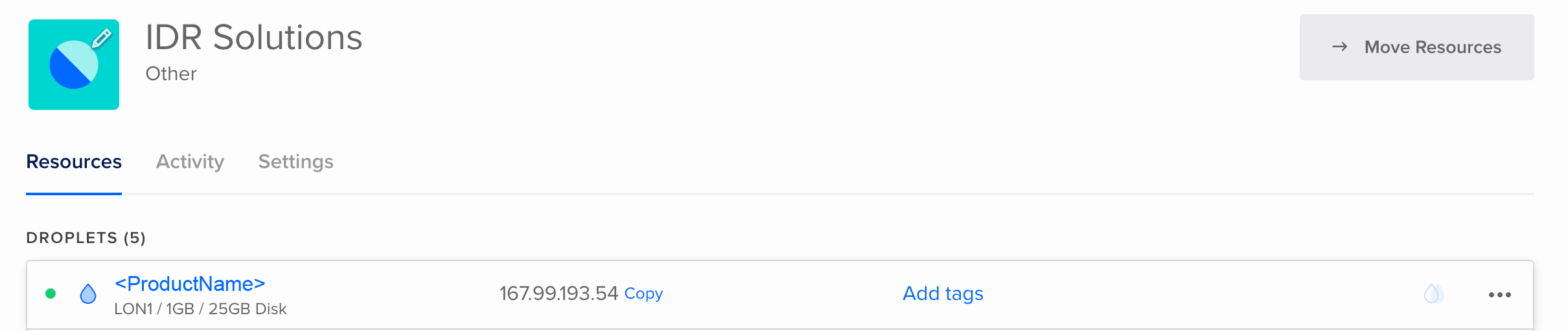 copy IP address